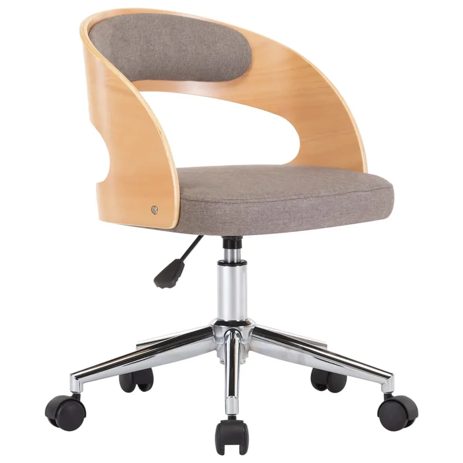 Chaise pivotante à manger Taupe Bois courbé et tissu - 2