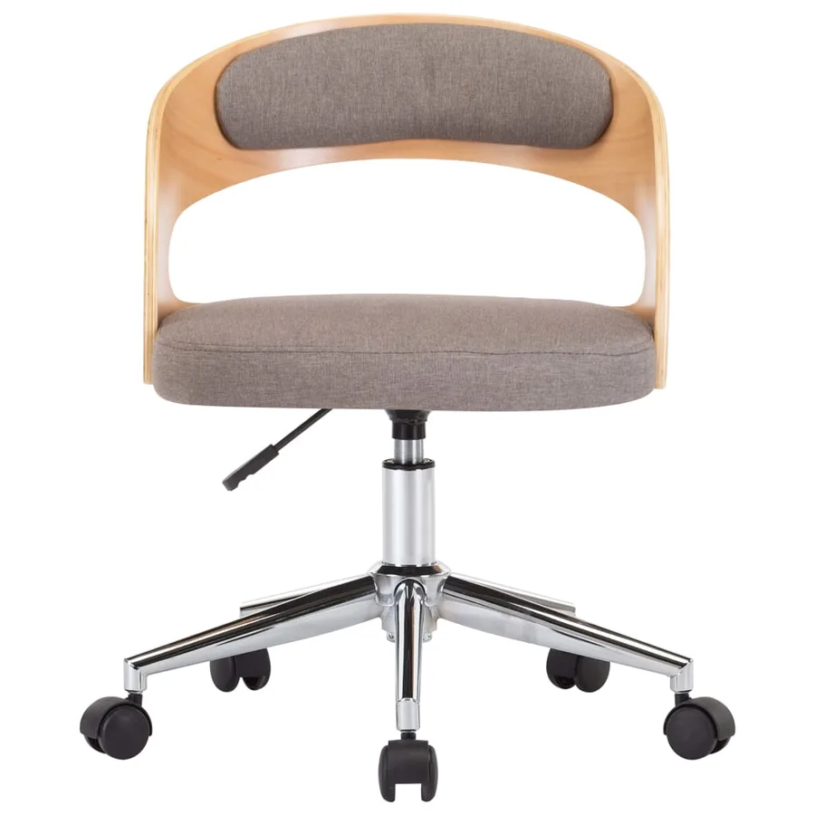 Chaise pivotante à manger Taupe Bois courbé et tissu - 3