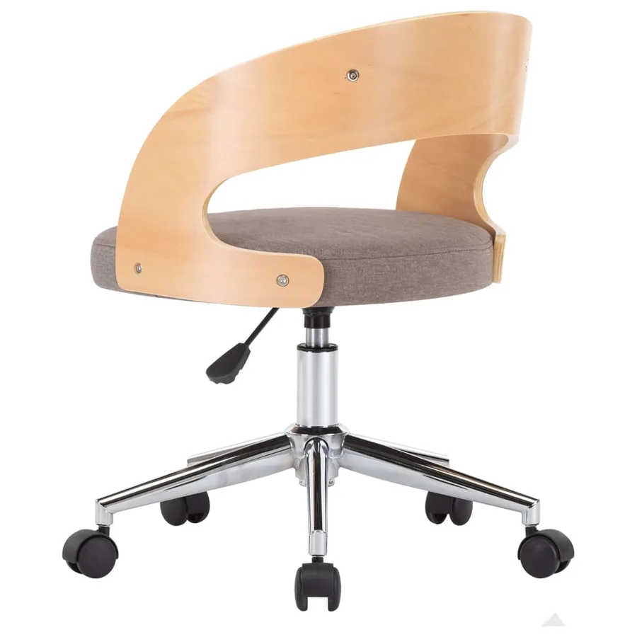 Chaise pivotante à manger Taupe Bois courbé et tissu - 4