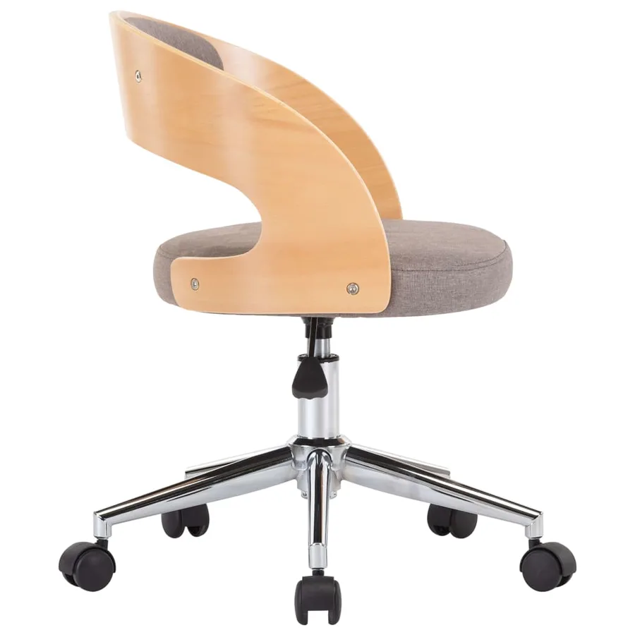 Chaise pivotante à manger Taupe Bois courbé et tissu - 5