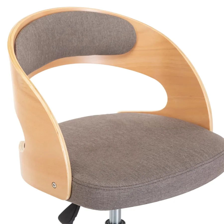 Chaise pivotante à manger Taupe Bois courbé et tissu - 7