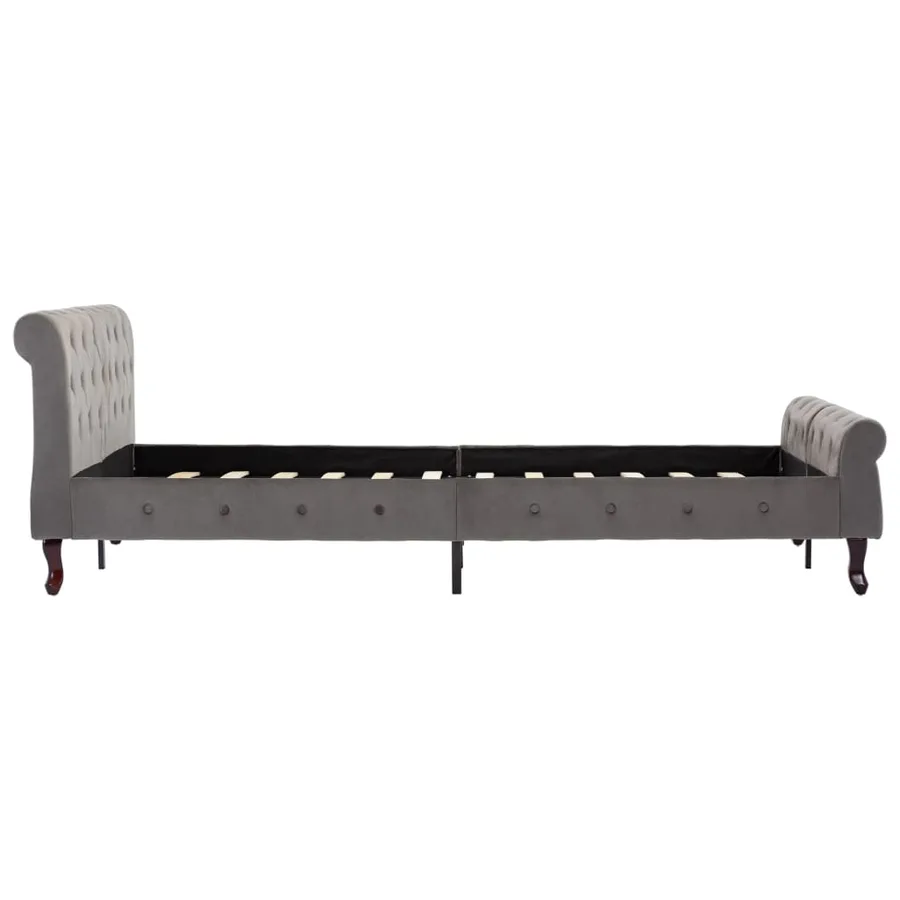Cadre de lit sans matelas gris velours 140x200 cm - 4