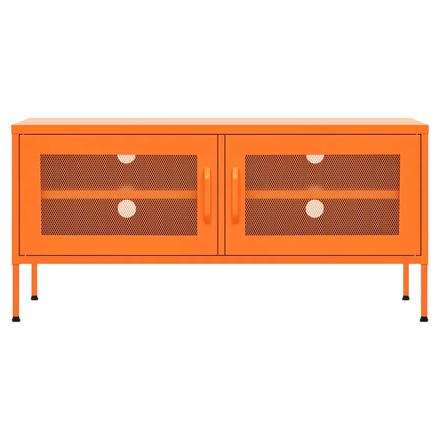 Meuble TV Orange 105x35x50 cm Acier - 3