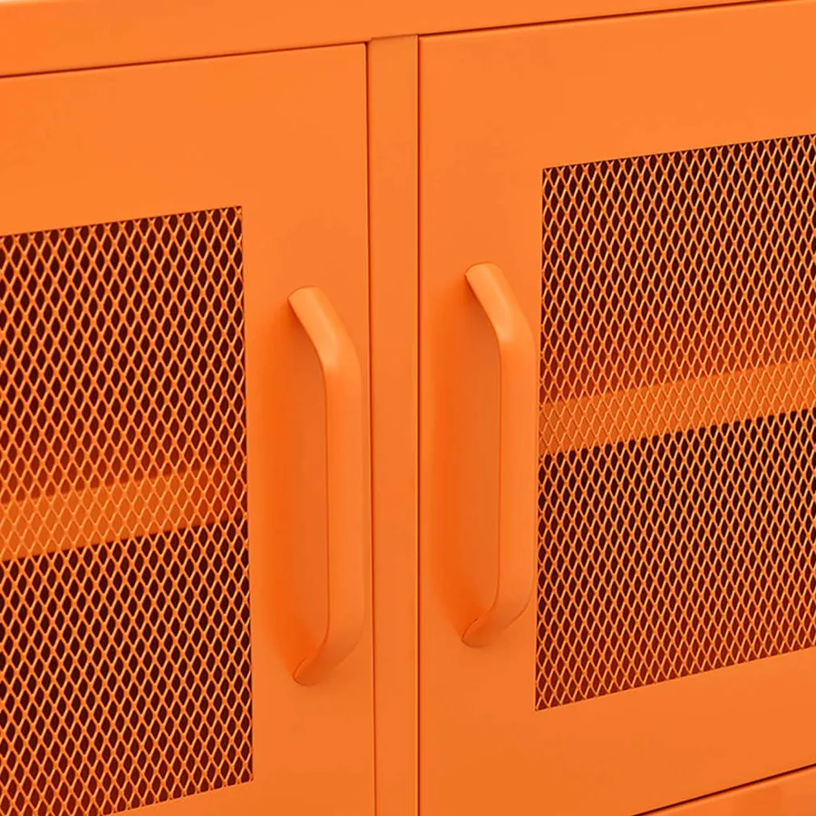 Meuble TV Orange 105x35x50 cm Acier - 8