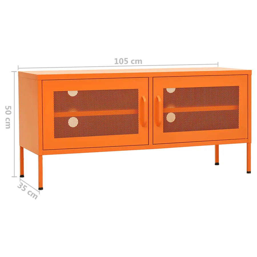 Meuble TV Orange 105x35x50 cm Acier - 9