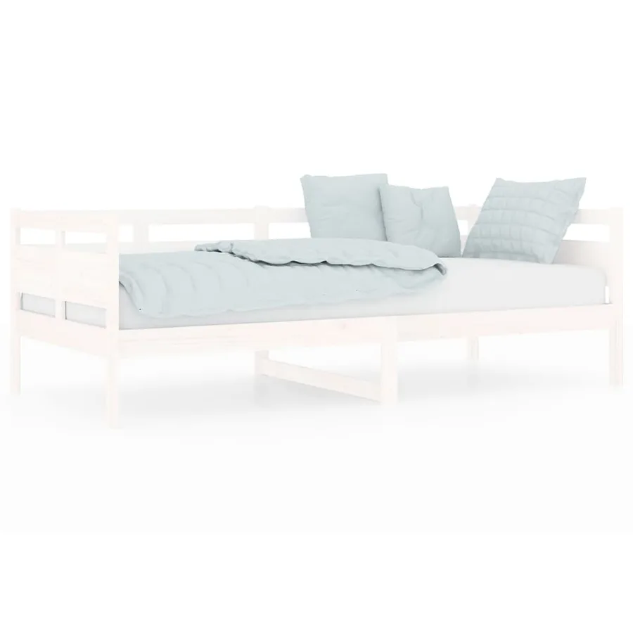 Lit de jour sans matelas blanc bois de pin massif 90x200 cm - 2