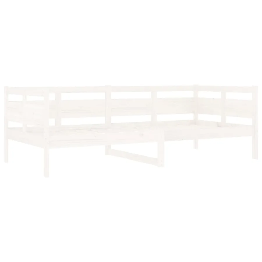Lit de jour sans matelas blanc bois de pin massif 90x200 cm - 4