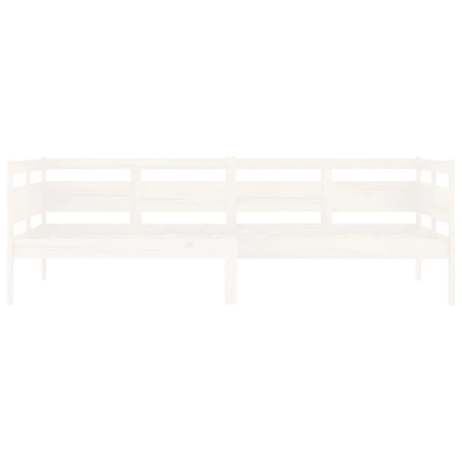 Lit de jour sans matelas blanc bois de pin massif 90x200 cm - 5