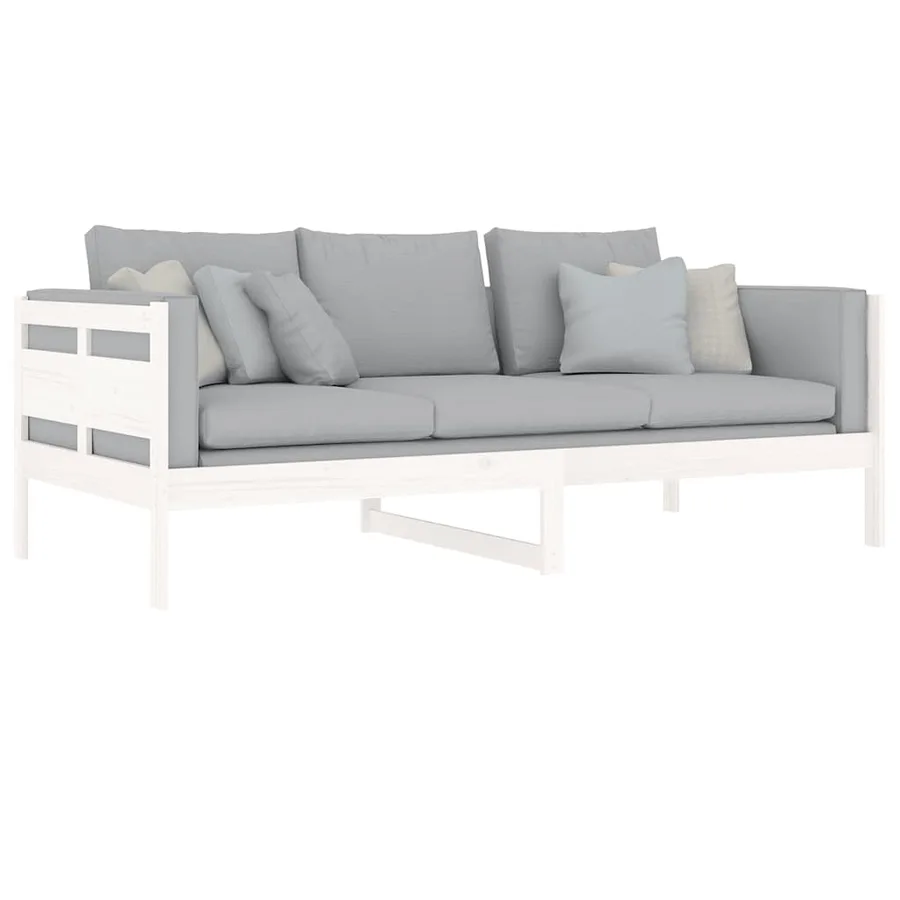 Lit de jour sans matelas blanc bois de pin massif 90x200 cm - 6