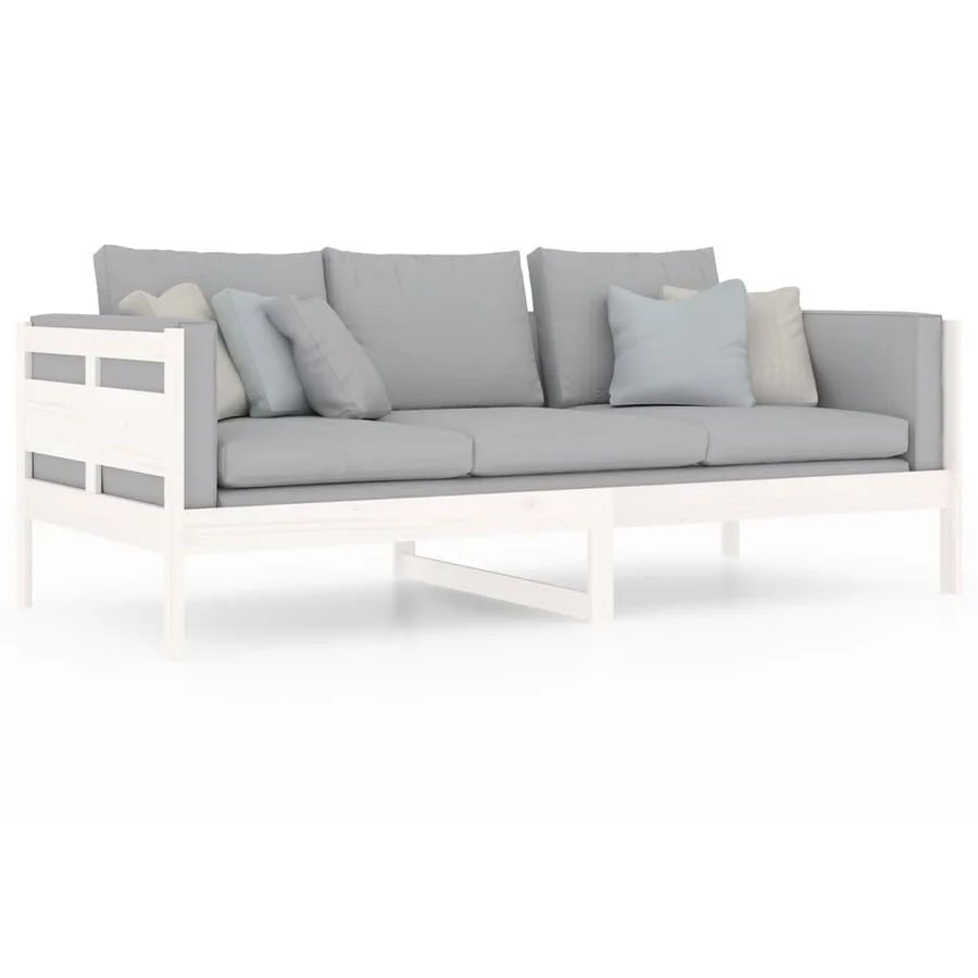 Lit de jour sans matelas blanc bois de pin massif 90x200 cm - 7