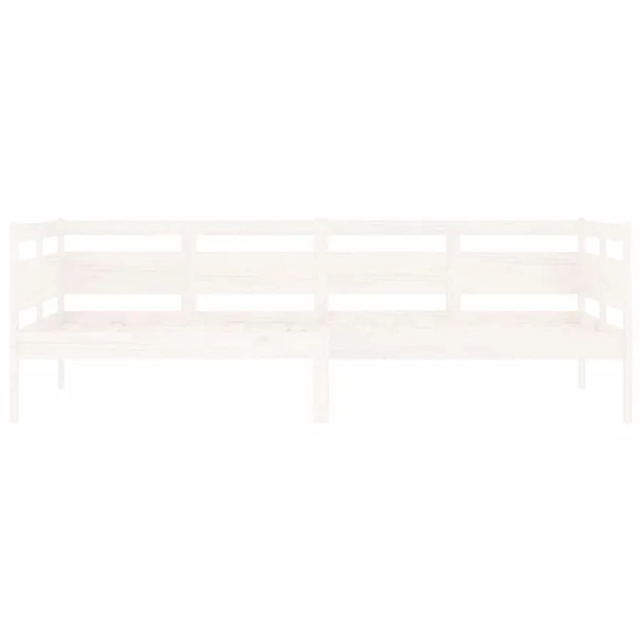 Lit de jour sans matelas blanc bois de pin massif 90x200 cm - 8
