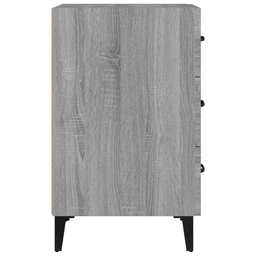 Table de chevet sonoma gris 40x40x66 cm bois d'ingénierie - 4
