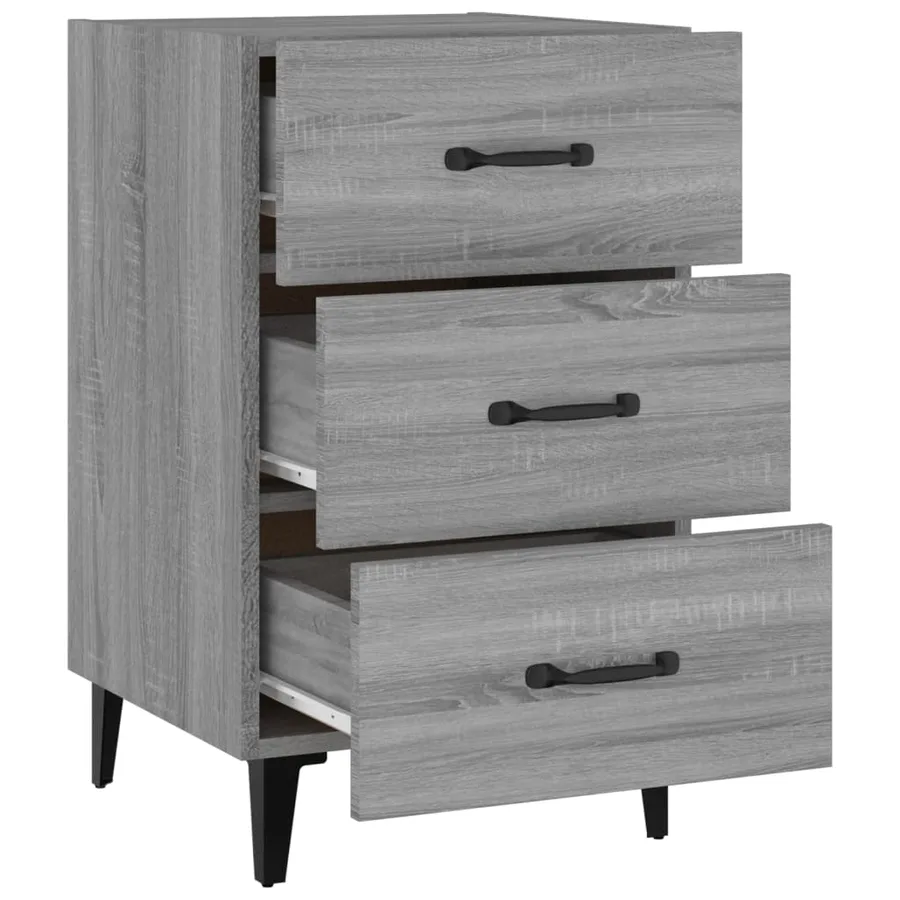 Table de chevet sonoma gris 40x40x66 cm bois d'ingénierie - 5