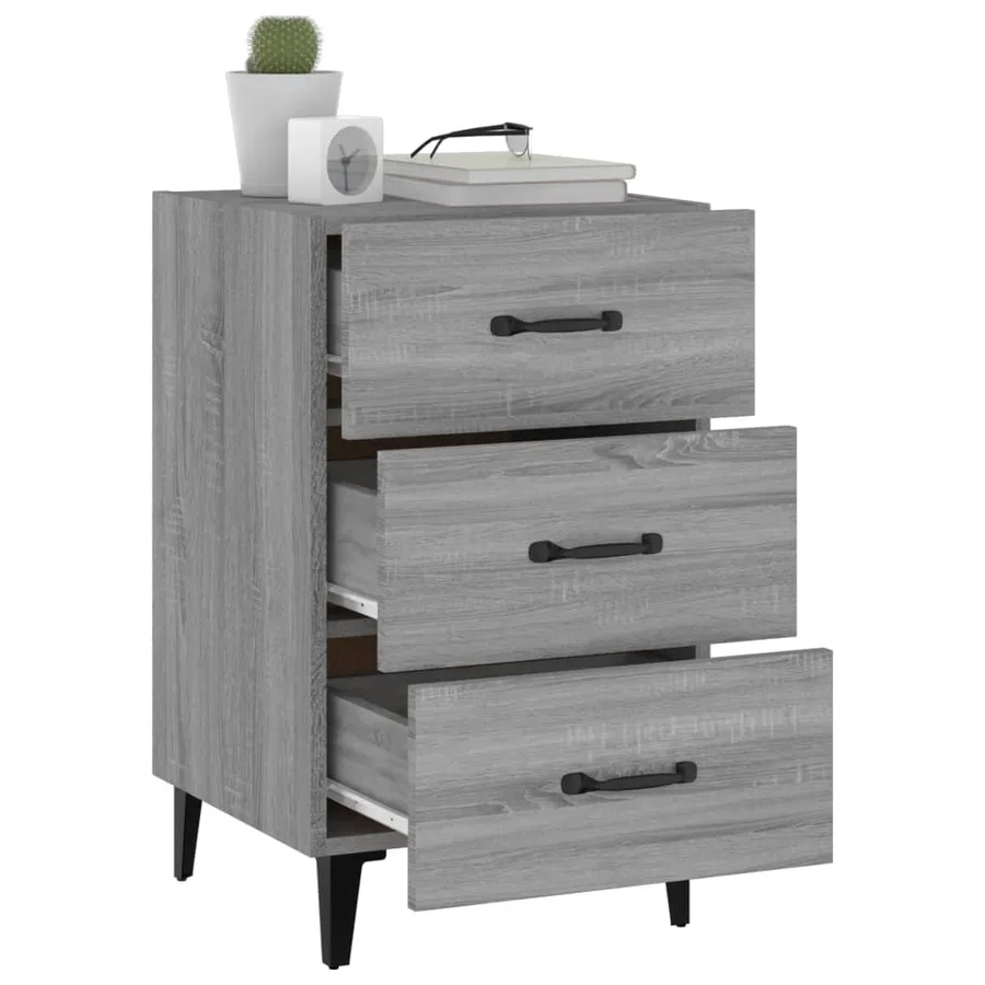 Table de chevet sonoma gris 40x40x66 cm bois d'ingénierie - 6