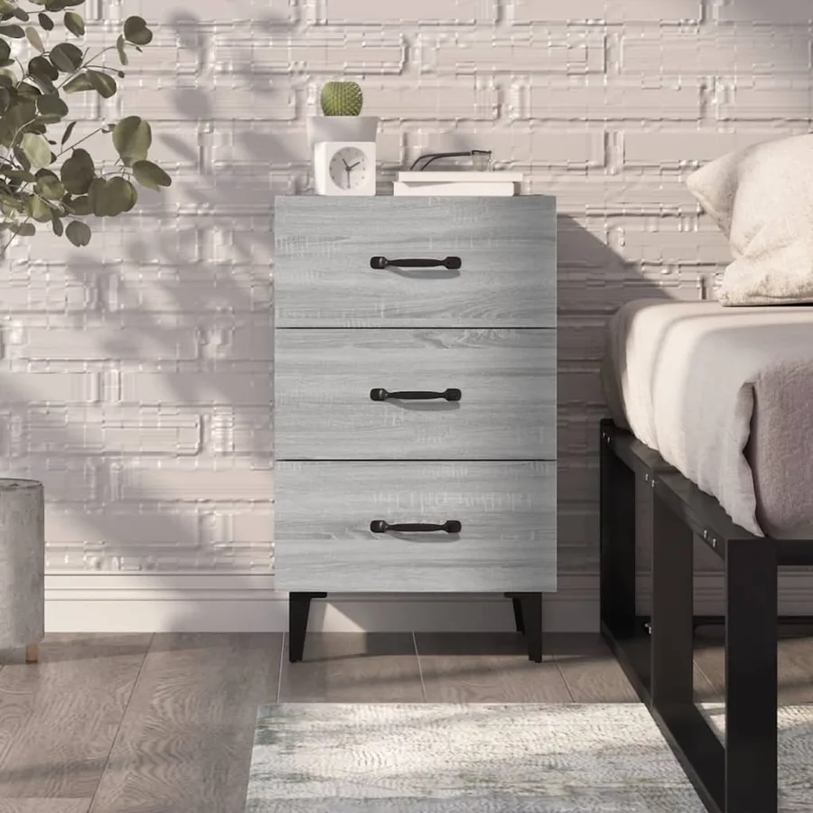 Table de chevet sonoma gris 40x40x66 cm bois d'ingénierie - 7