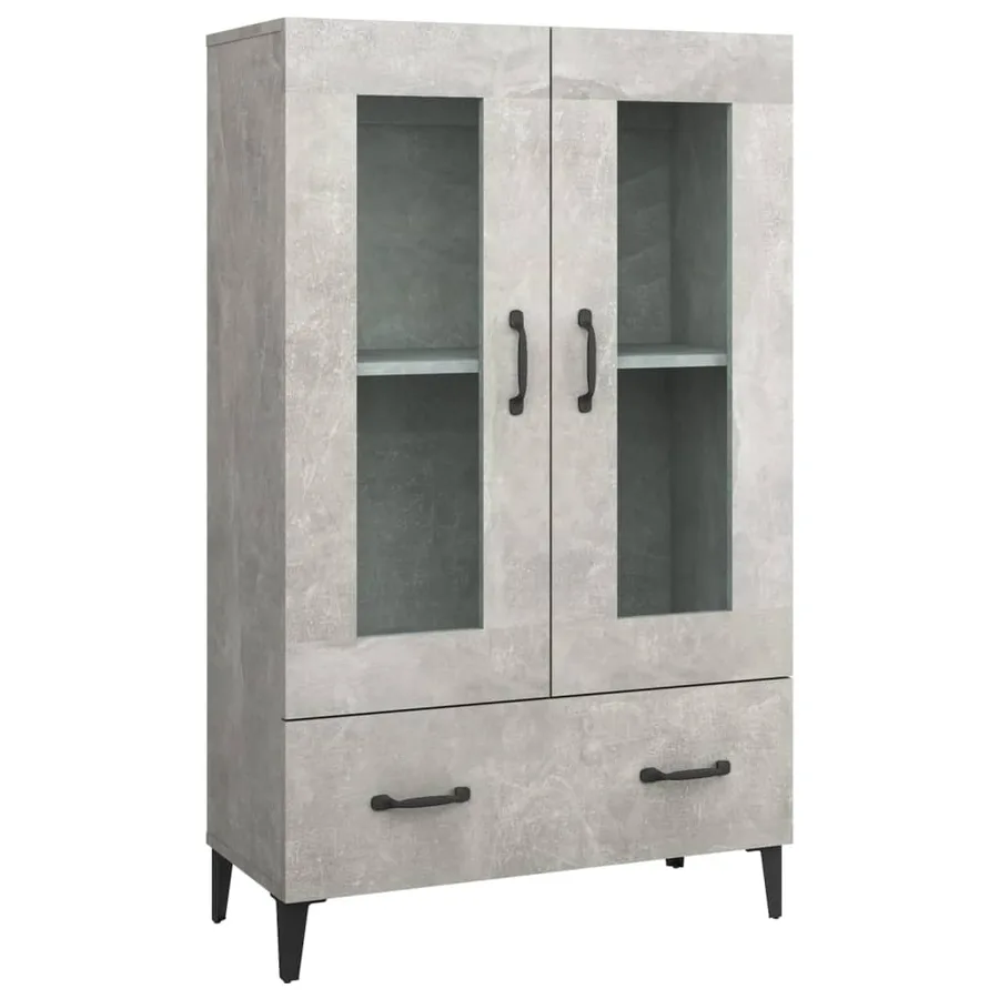 Buffet haut Gris béton 70x31x115 cm Bois d'ingénierie - 2
