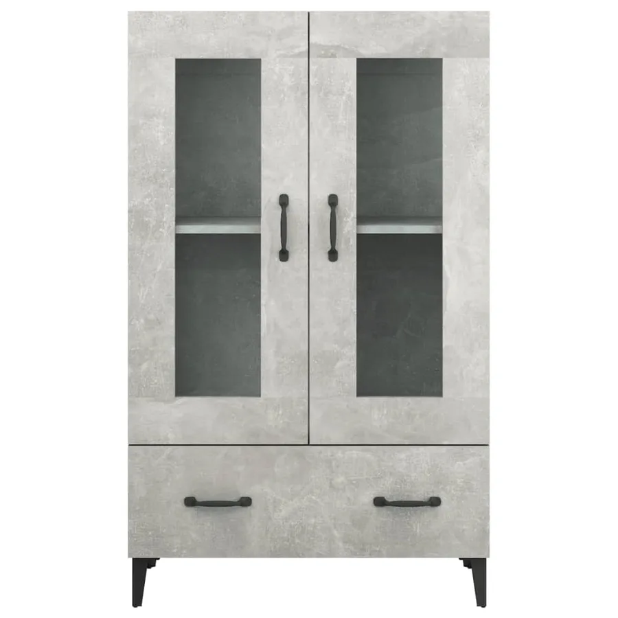 Buffet haut Gris béton 70x31x115 cm Bois d'ingénierie - 5