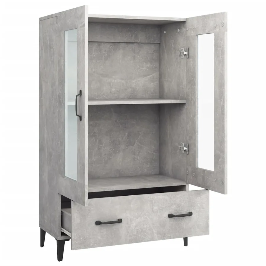 Buffet haut Gris béton 70x31x115 cm Bois d'ingénierie - 6