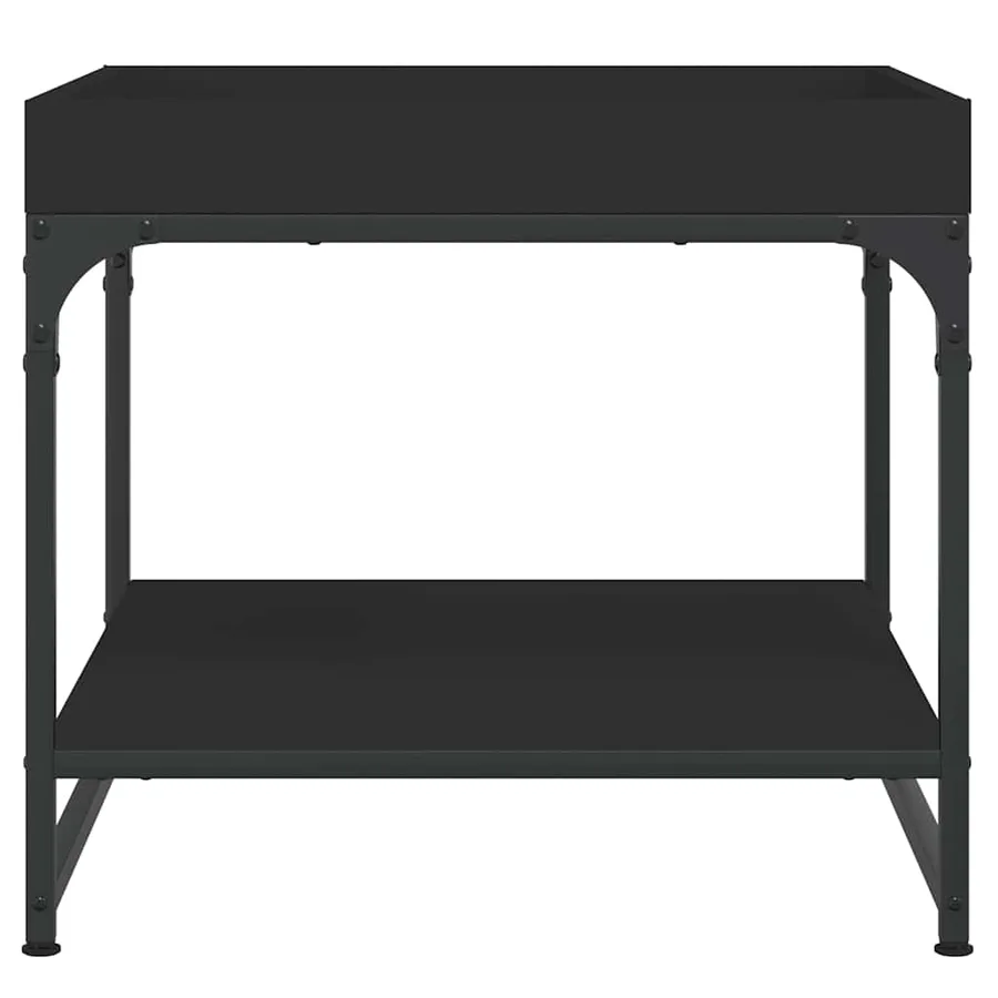Table basse noir 49,5x49,5x45 cm bois d'ingénierie - 4