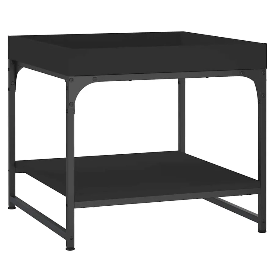 Table basse noir 49,5x49,5x45 cm bois d'ingénierie - 6