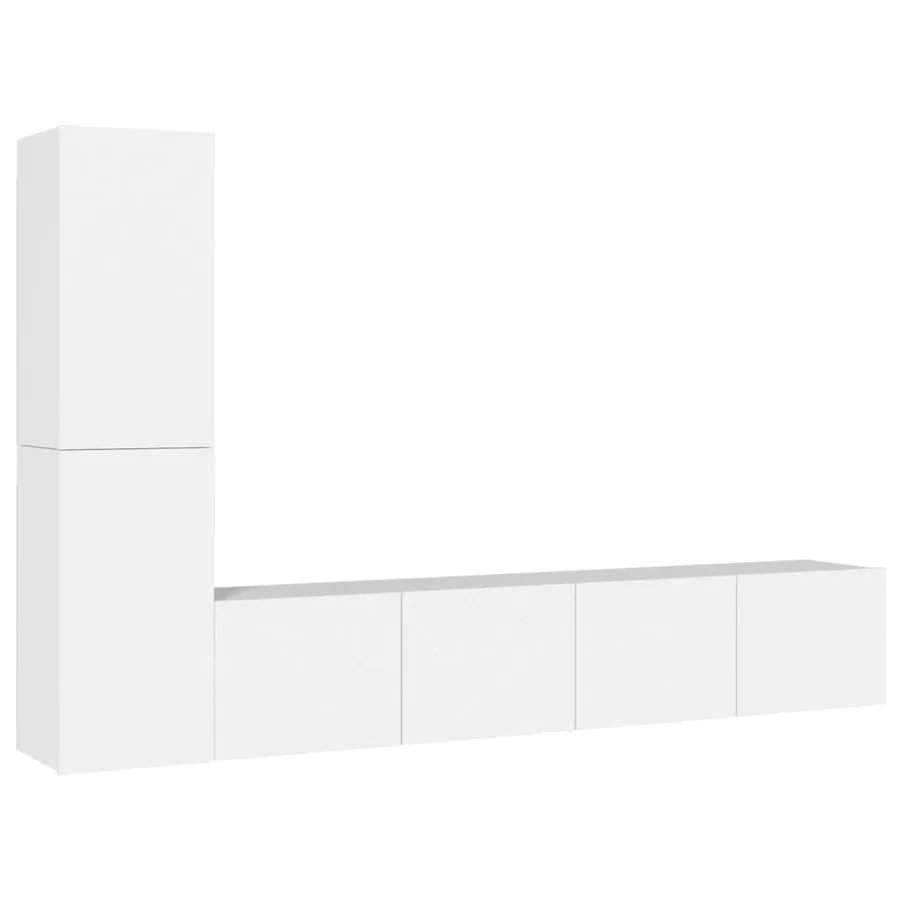 Ensemble de meubles TV 4 pcs Blanc Bois d'ingénierie - 2