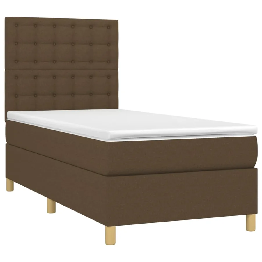 Sommier à lattes de lit avec matelas Marron foncé 90x190 cm - 3