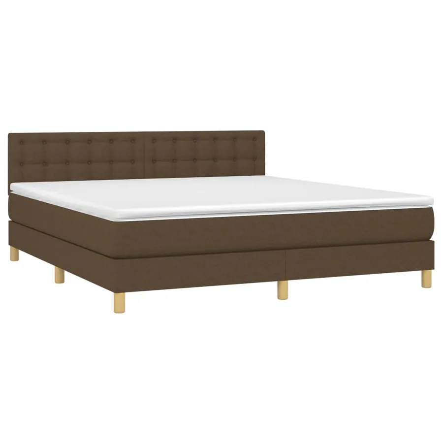 Sommier à lattes de lit matelas et LED Marron foncé 180x200cm - 3