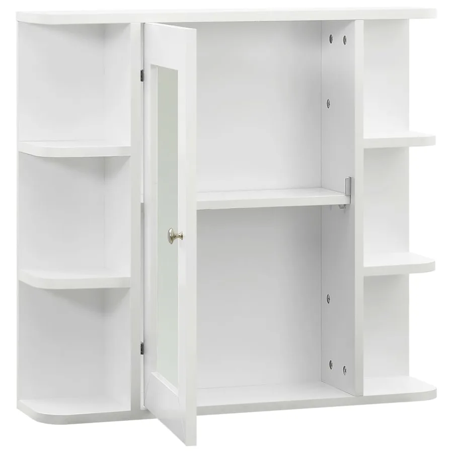 Armoire à miroir de salle de bain Blanc 66x17x63 cm MDF - 3