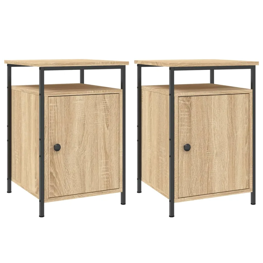 Tables de chevet 2pcs chêne sonoma 40x42x60cm bois d'ingénierie - 2