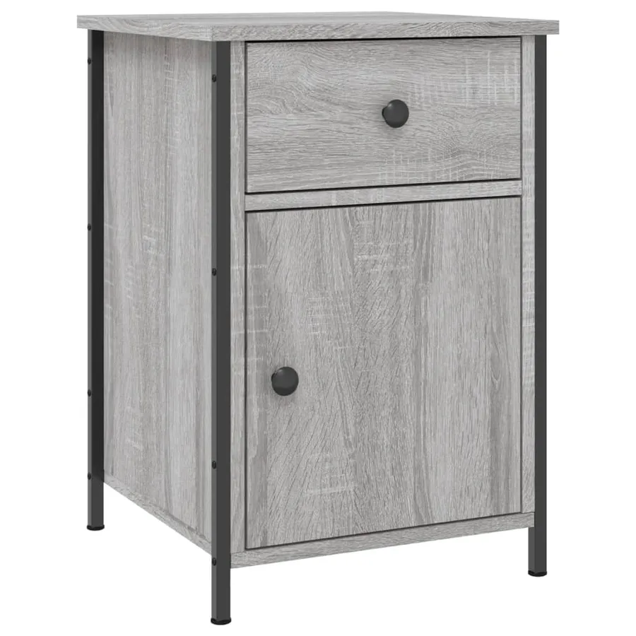 Table de chevet sonoma gris 40x42x60 cm bois d'ingénierie - 2