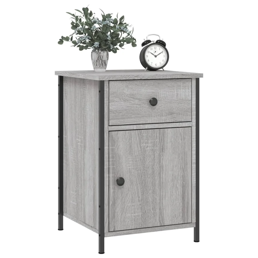 Table de chevet sonoma gris 40x42x60 cm bois d'ingénierie - 3