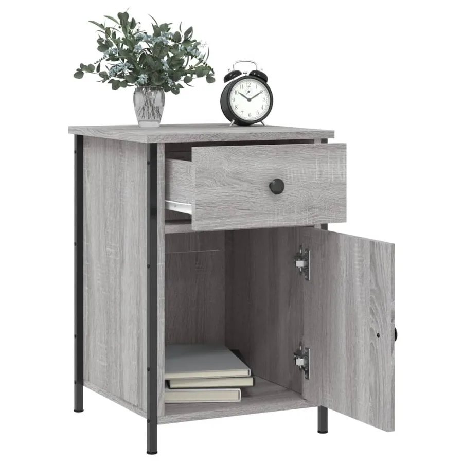 Table de chevet sonoma gris 40x42x60 cm bois d'ingénierie - 4