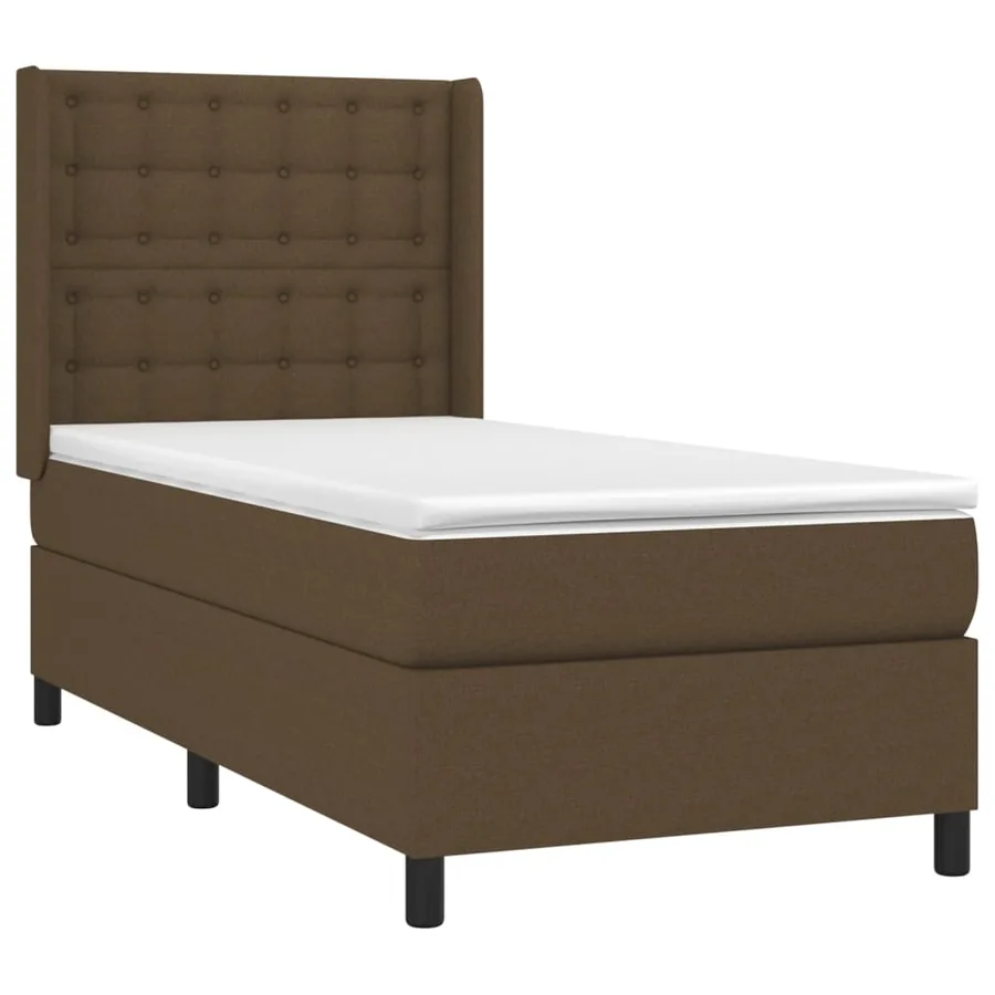 Sommier à lattes de lit avec matelas Marron foncé 90x200 cm - 3