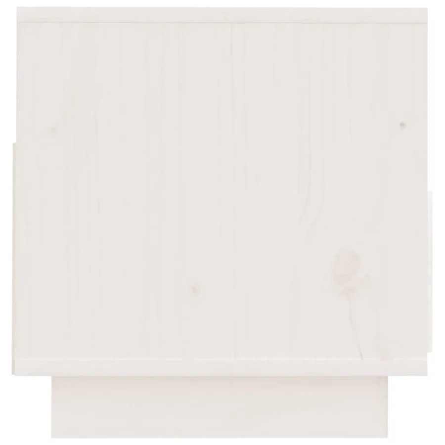Meuble TV Blanc 60x35x37 cm Bois de pin massif - 6