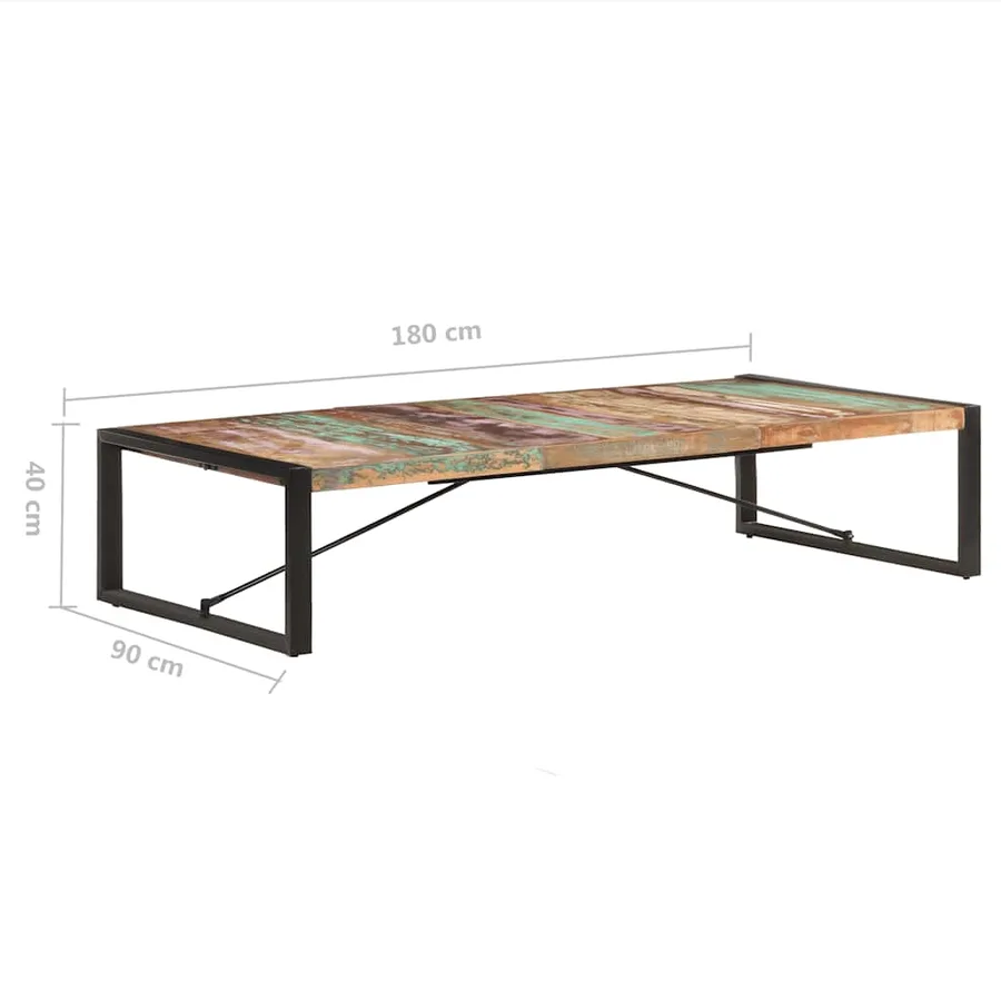 Table basse 180x90x40 cm Bois de récupération massif - 7