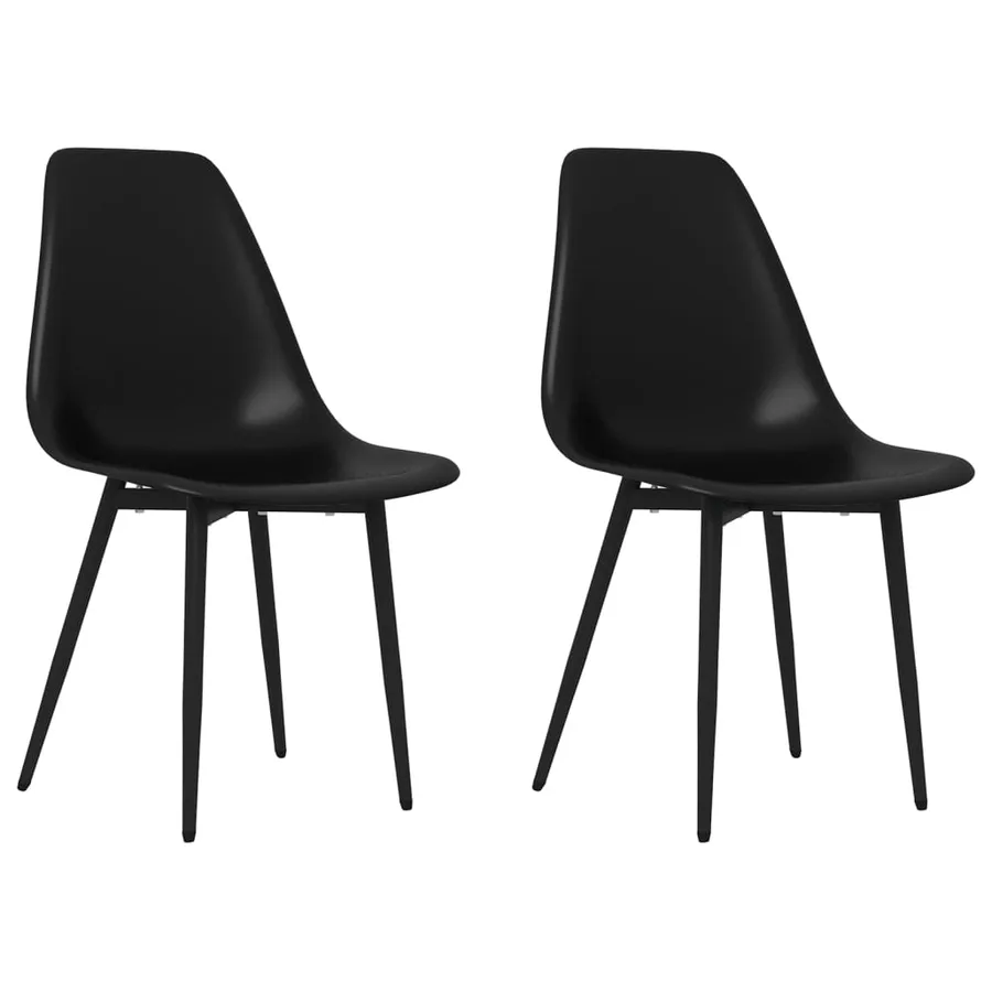 Chaises à manger lot de 2 noir PP - 2