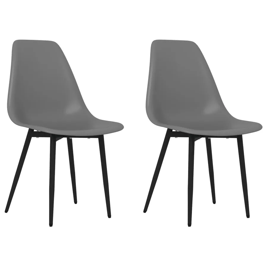 Chaises à manger lot de 2 gris PP - 2