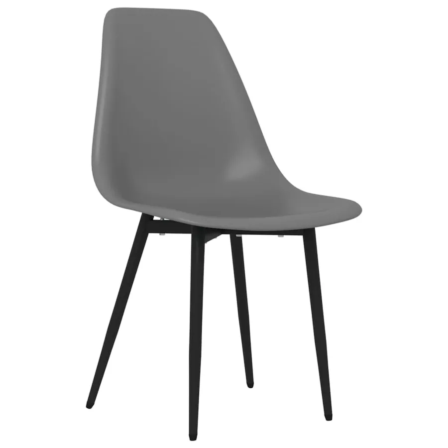 Chaises à manger lot de 2 gris PP - 3