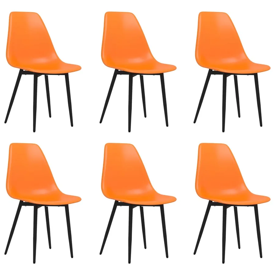 Chaises à manger lot de 6 orange PP - 2