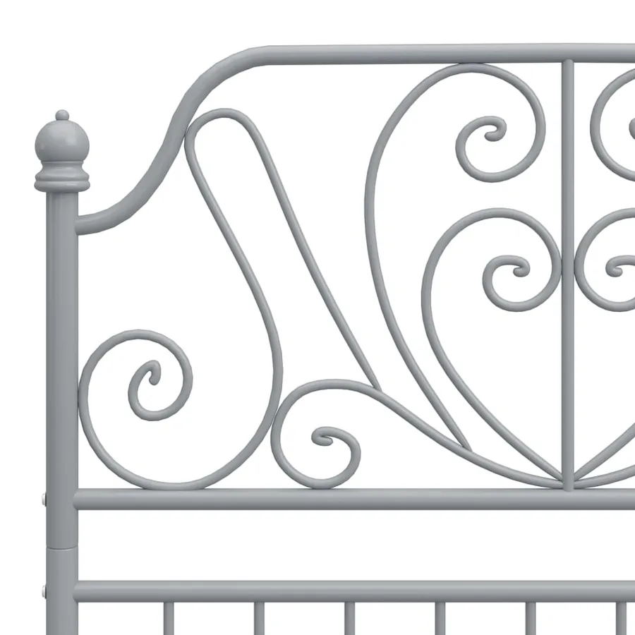 Cadre de lit sans matelas gris métal 100x200 cm - 5