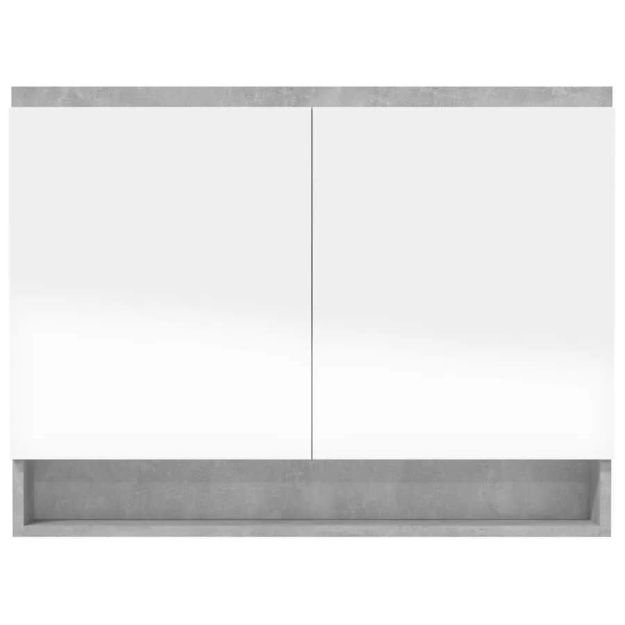 Armoire à miroir de salle de bain 80x15x60 cm MDF Gris béton - 5