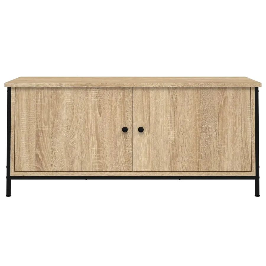 Meuble TV avec portes chêne sonoma 102x35x45 cm bois ingénierie - 5