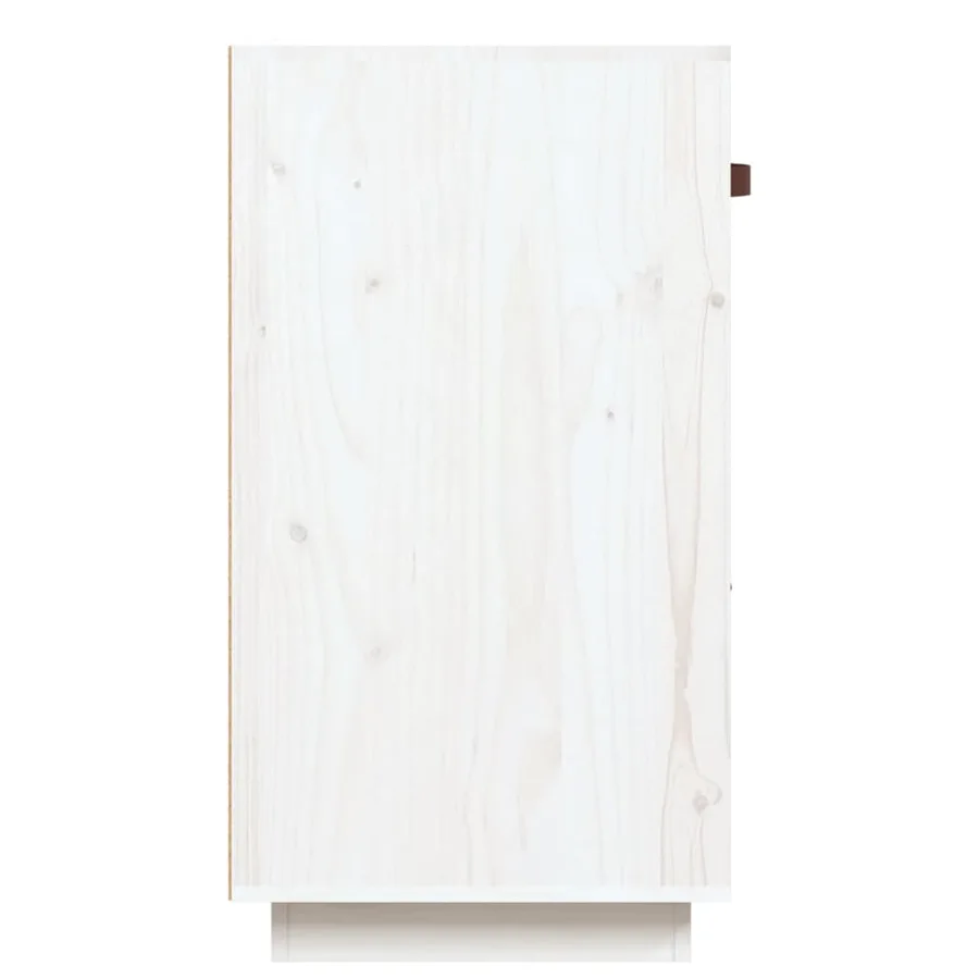 Buffet Blanc 100x40x75 cm Bois massif de pin - 7