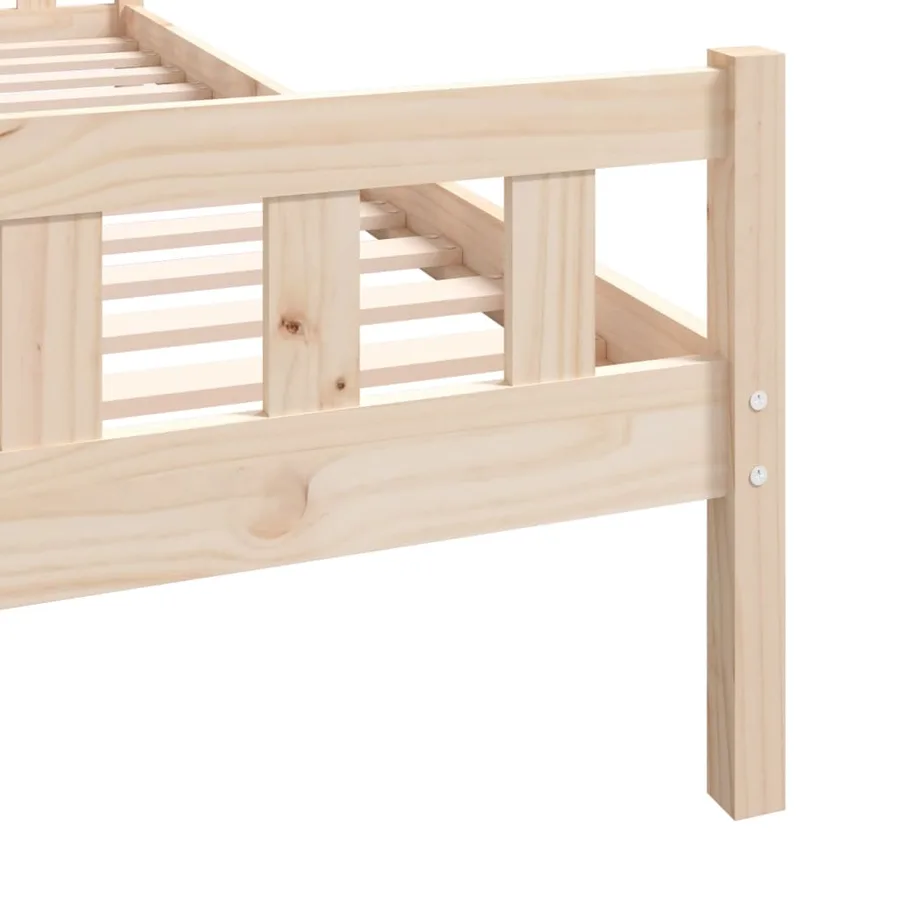 Cadre de lit sans matelas bois massif - 7