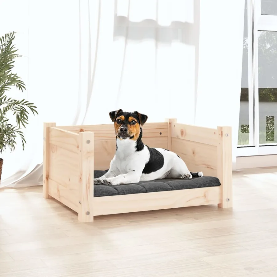 Lit pour chien 55,5 x 45,5 x 28 cm Bois de pin massif - 3