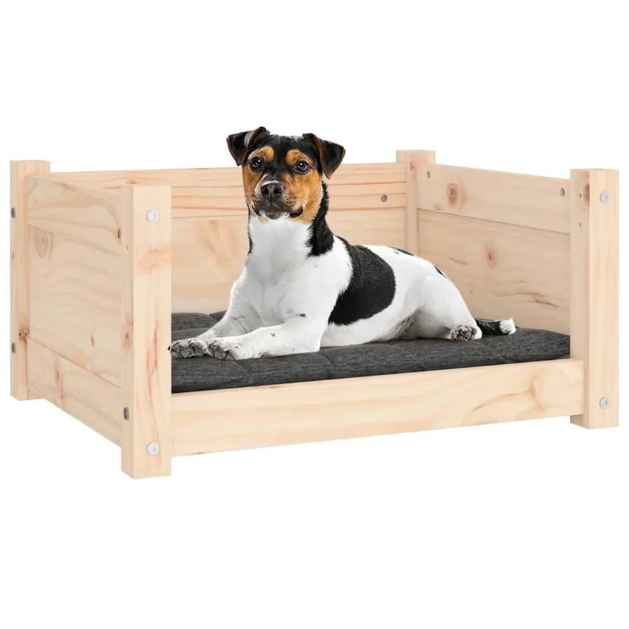 Lit pour chien 55,5 x 45,5 x 28 cm Bois de pin massif - 4