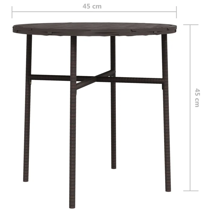 Table à thé Marron 45 cm Résine tressée - 6