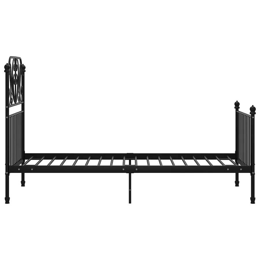Cadre de lit sans matelas noir métal 100x200 cm - 4