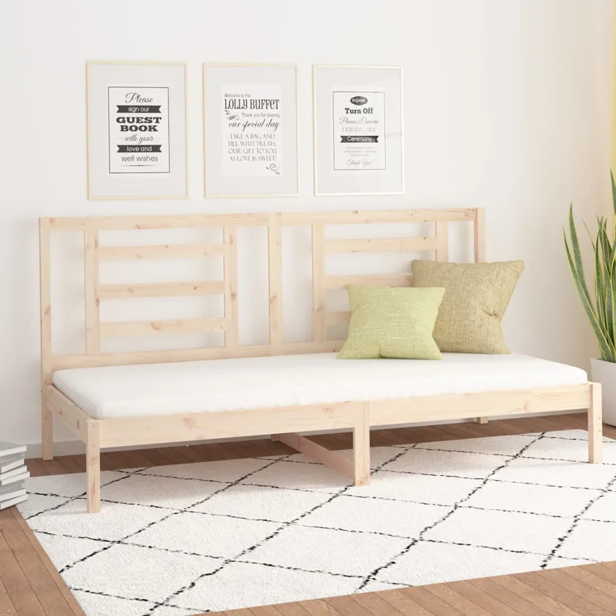 Lit de jour sans matelas 90x200 cm bois de pin massif