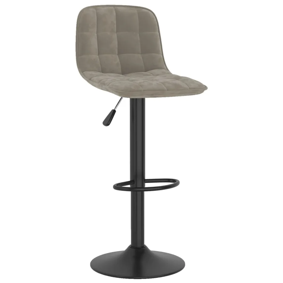 Tabourets de bar lot de 2 gris clair velours - 3